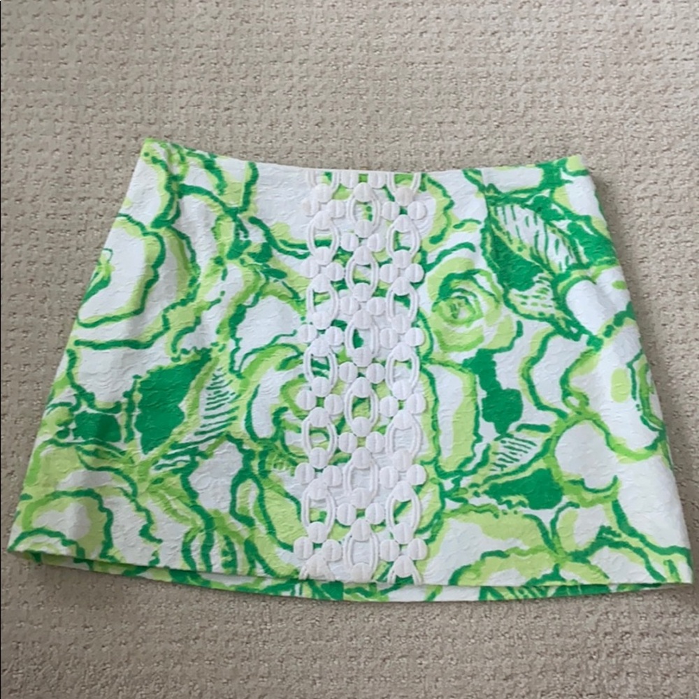 Lilly Pulitzer green & white skirt